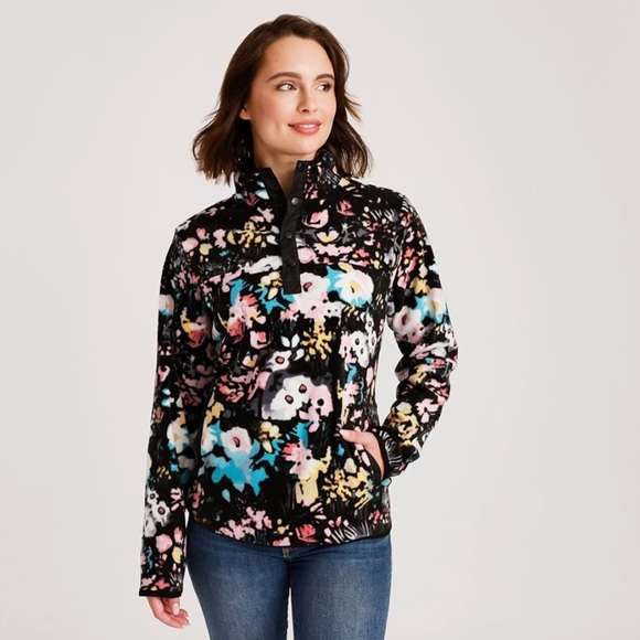 Vera Bradley Tops - NWT Vera Bradley Women's Snap Collar Fleece Pullover Sweatshirt with Pockets
